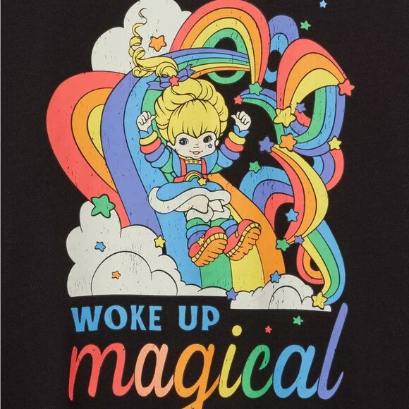 Torrid T-Shirt 1X Rainbow Brite "Woke Up Magical" Black Crew Classic Fit Tee Top - Picture 2 of 3
